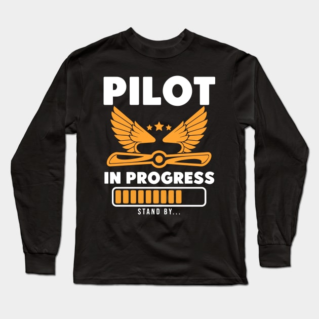 Pilot In Progress Long Sleeve T-Shirt by binding classroom